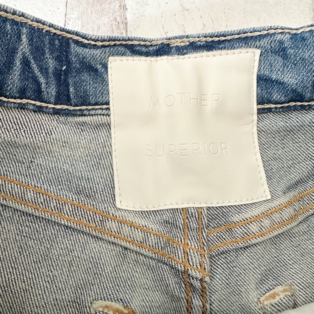 MOTHER • Superior The Tomcat Kick Fray Short I Confess Heart Denim Jeans Short - Picture 12 of 12